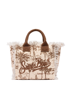 Colette cotton canvas handbag with toile de jouy print - MC2 Saint Barth
