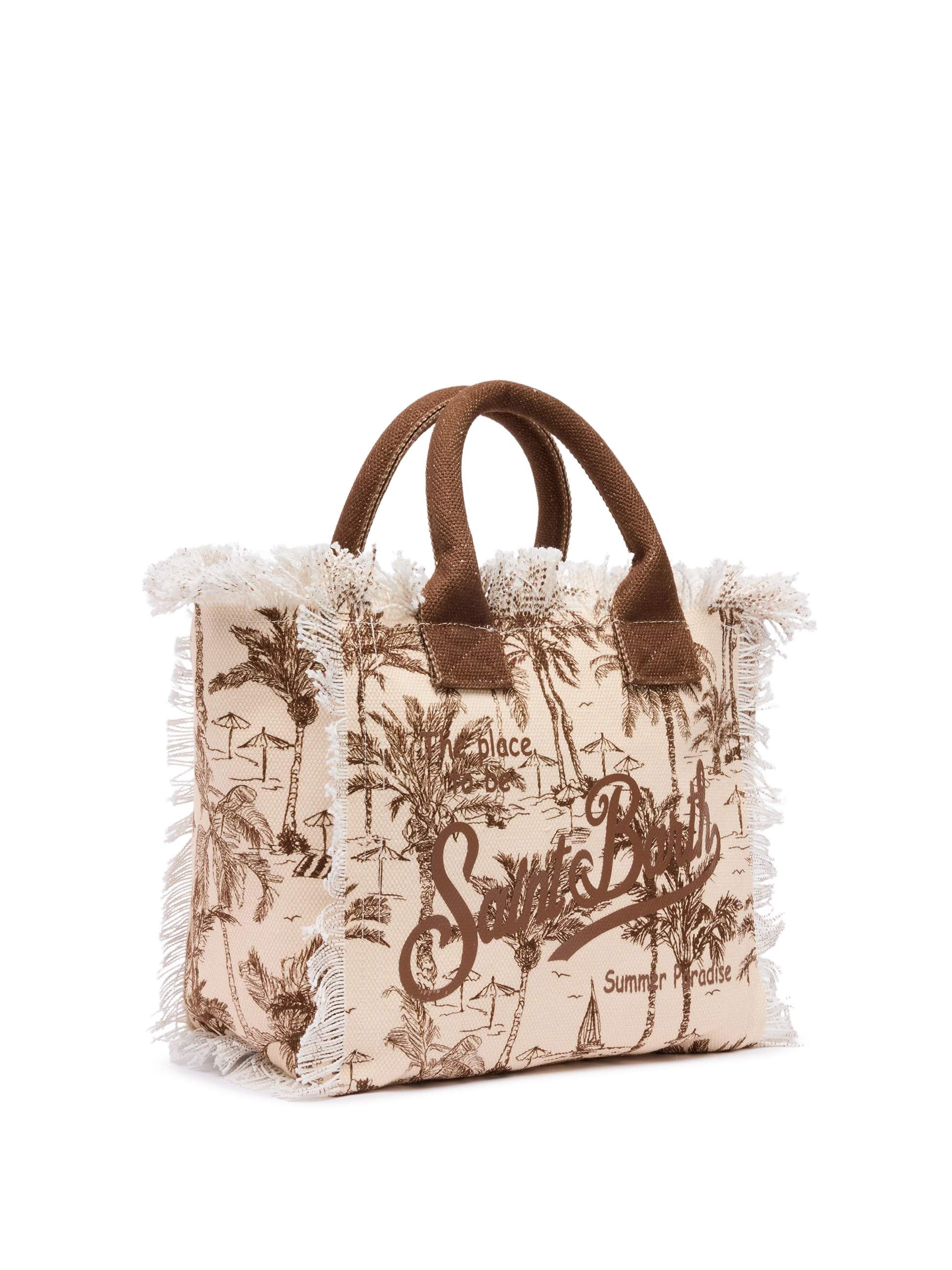 Colette cotton canvas handbag with toile de jouy print - MC2 Saint Barth