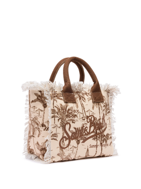 Colette cotton canvas handbag with toile de jouy print - MC2 Saint Barth