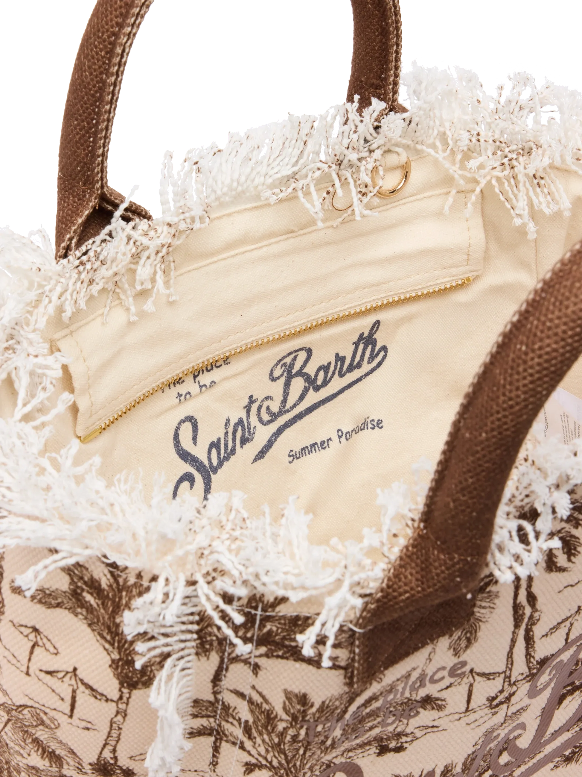Colette cotton canvas handbag with toile de jouy print - MC2 Saint Barth