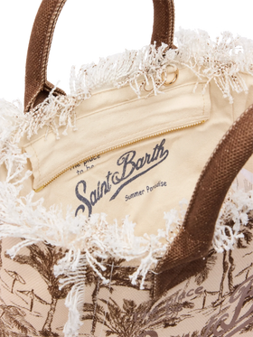 Colette cotton canvas handbag with toile de jouy print - MC2 Saint Barth