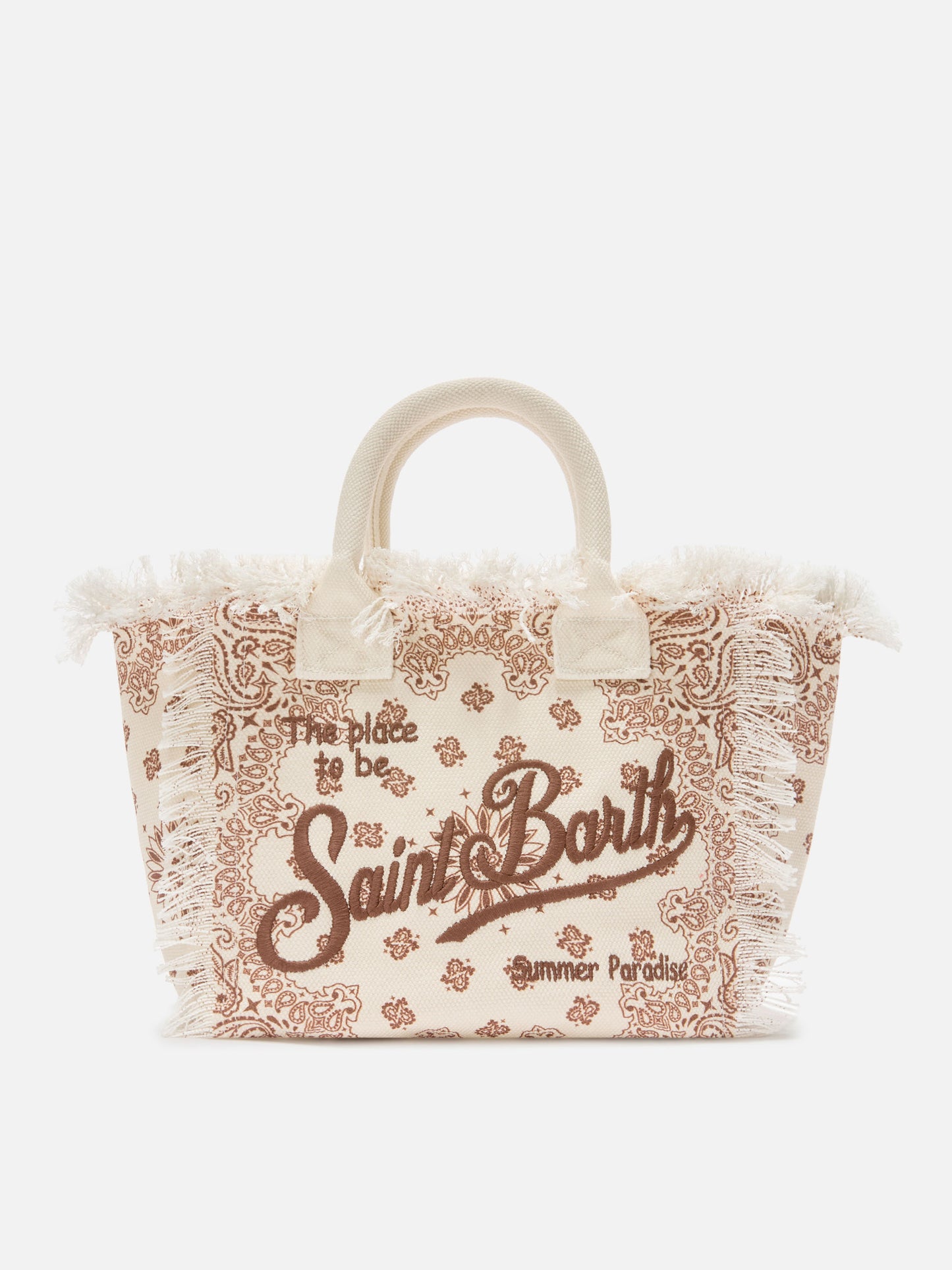 Borsa Colette in canvas beige con stampa bandana