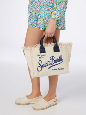 Borsa Colette in canvas di cotone bianco sporco