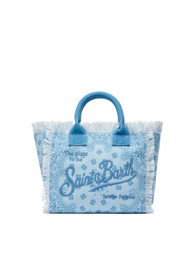 Colette cotton canvas handbag with bandanna print - MC2 Saint Barth