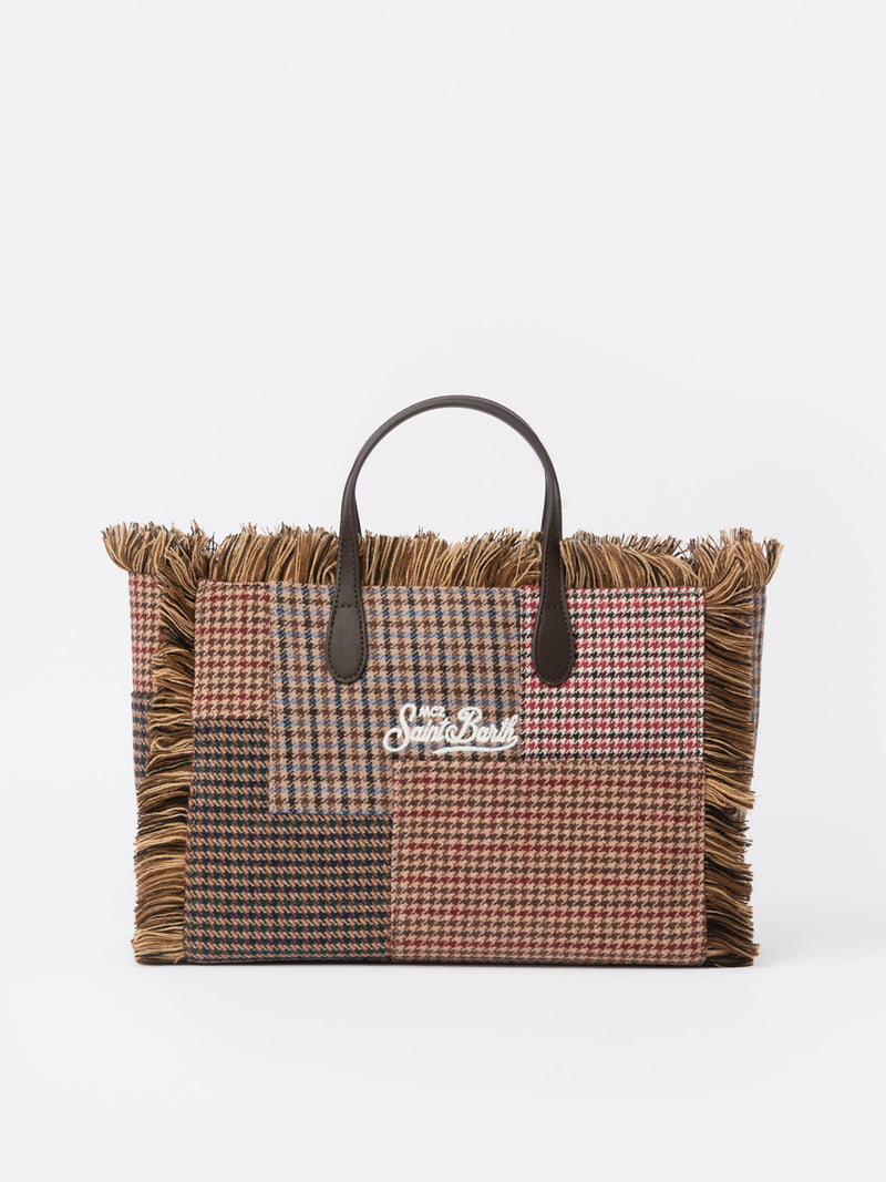 Wollhandtasche Colette mit Hahnentritt-Muster