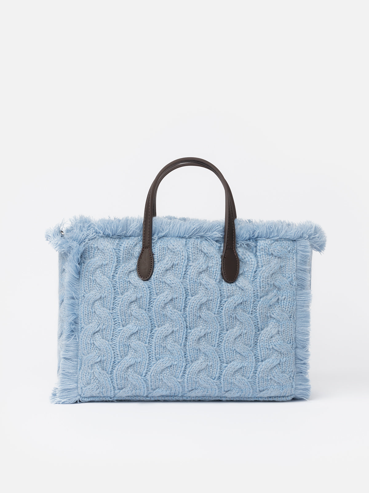 Hellblaue Colette-Handtasche mit Zopfmuster und Strassverzierung
