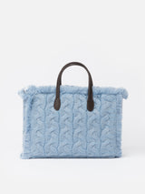 Borsa Colette in maglia azzurra con decorazioni in strass