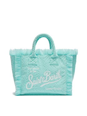 Borsa Colette in spugna verde acqua con stampa zebrata in rilievo