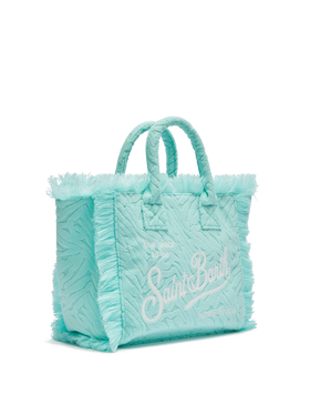 Borsa Colette in spugna verde acqua con stampa zebrata in rilievo