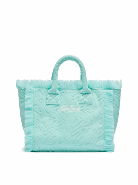 Borsa Colette in spugna verde acqua con stampa zebrata in rilievo