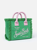 Borsa a mano Colette Sponge in spugna verde goffrata