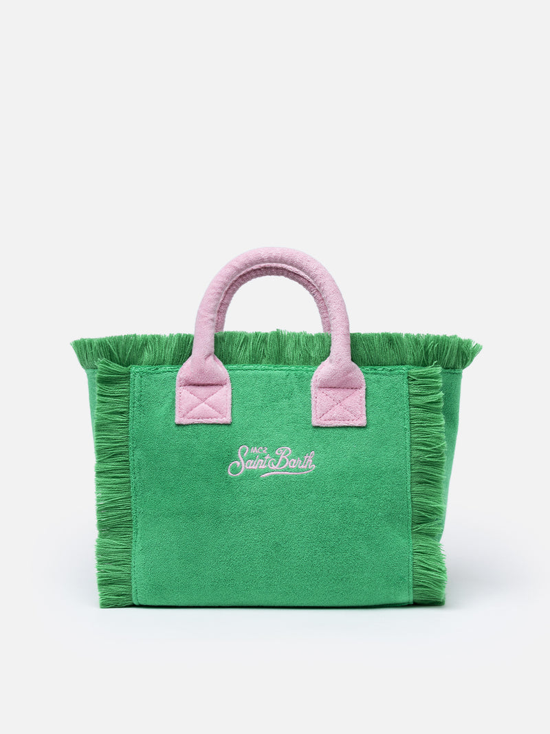 Borsa a mano Colette Sponge in spugna verde goffrata