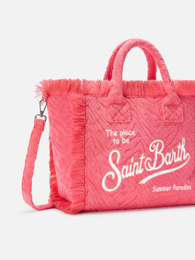 Terry effect Colette bag with raised zebra pattern