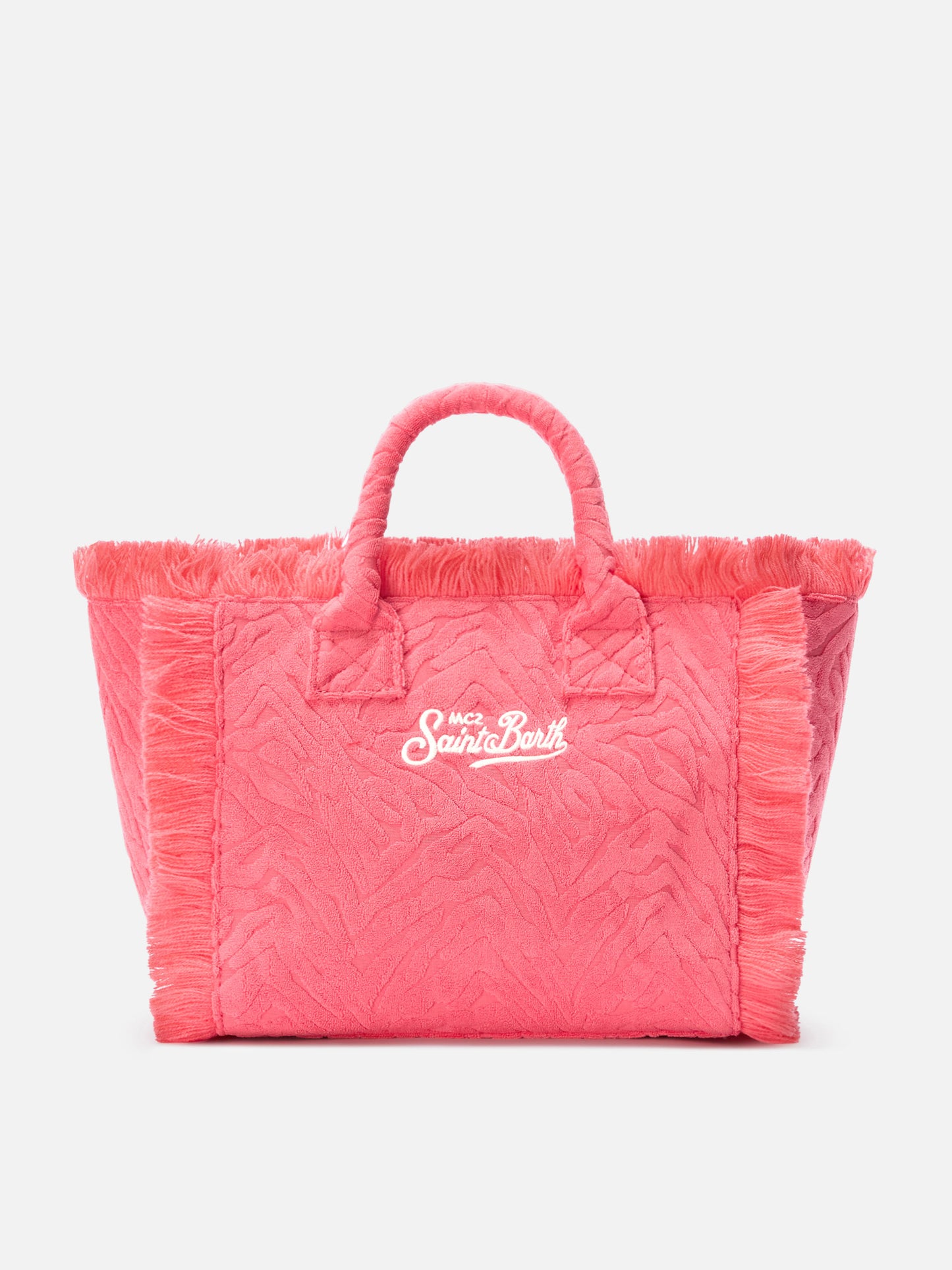 Terry effect Colette bag with raised zebra pattern