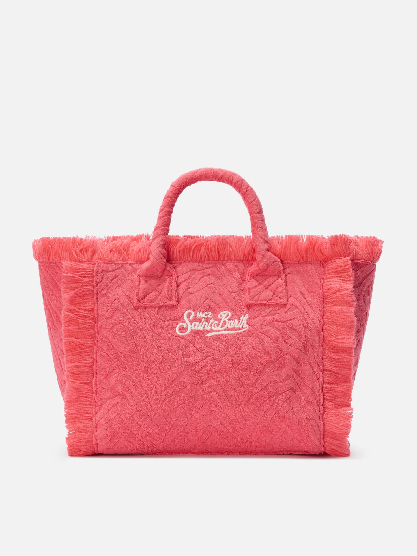 Terry effect Colette bag with raised zebra pattern