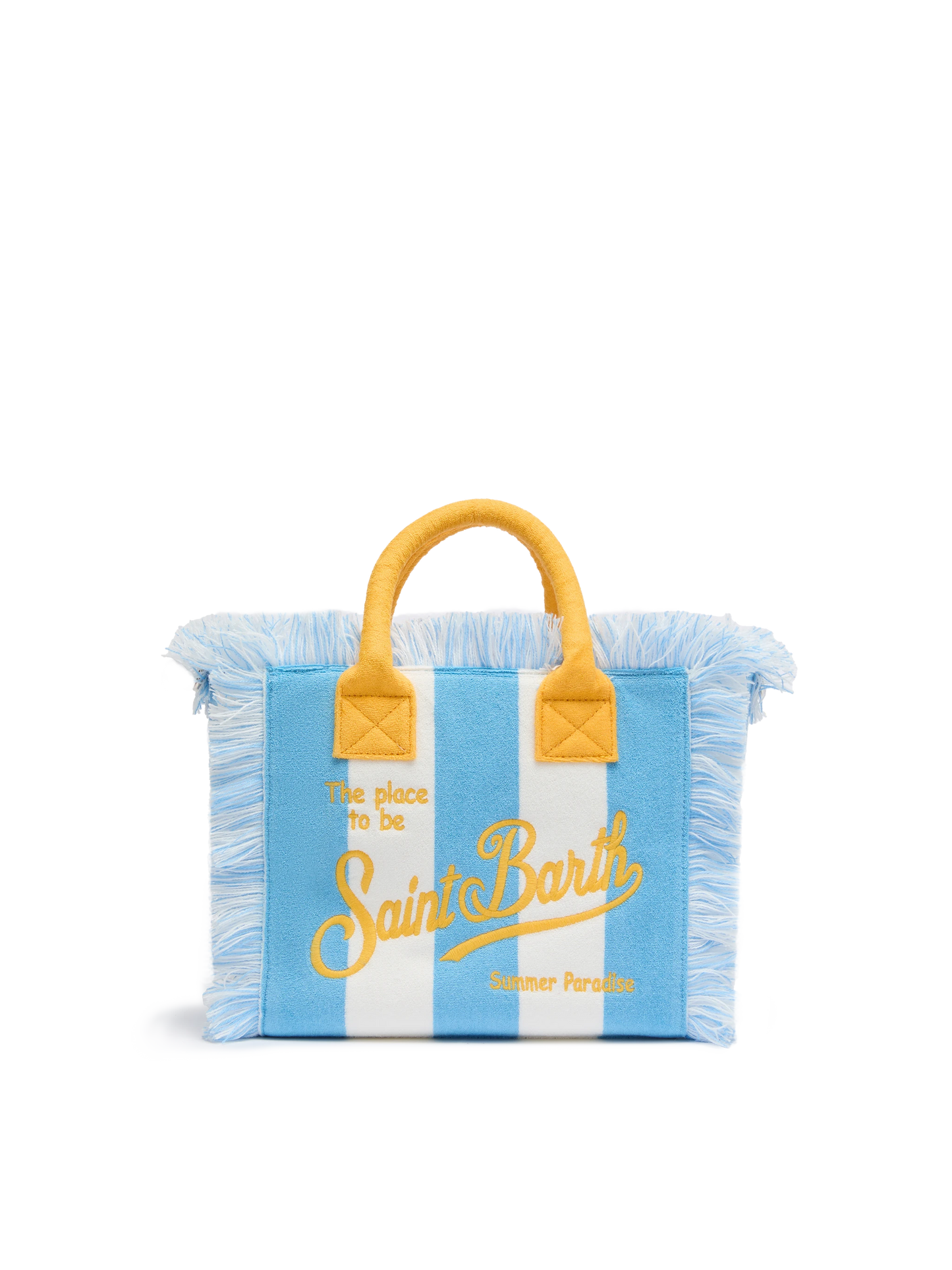 Borsa Colette in spugna azzurra con stampa a righe azzurre