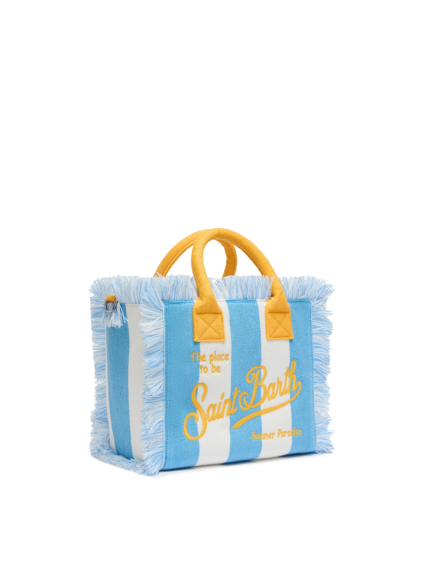 Borsa Colette in spugna azzurra con stampa a righe azzurre