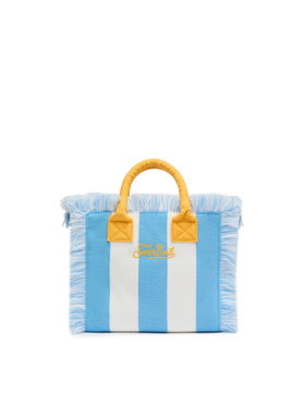 Borsa Colette in spugna azzurra con stampa a righe azzurre