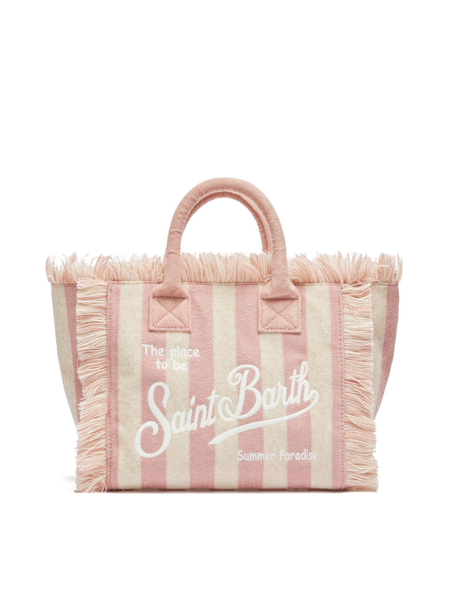 Colette Sponge light pink striped terry handbag