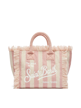 Colette Sponge light pink striped terry handbag