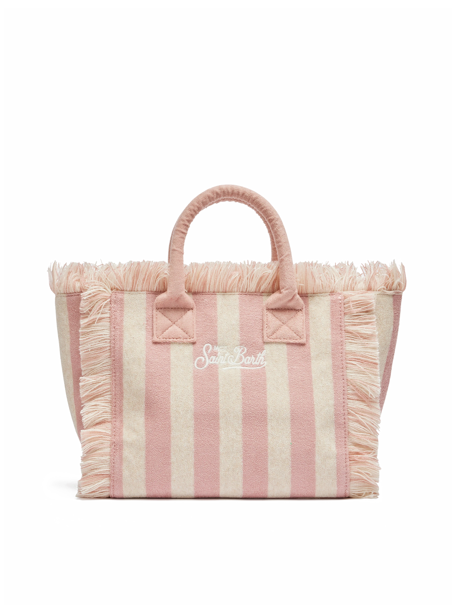 Colette Sponge light pink striped terry handbag