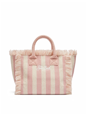 Colette Sponge light pink striped terry handbag