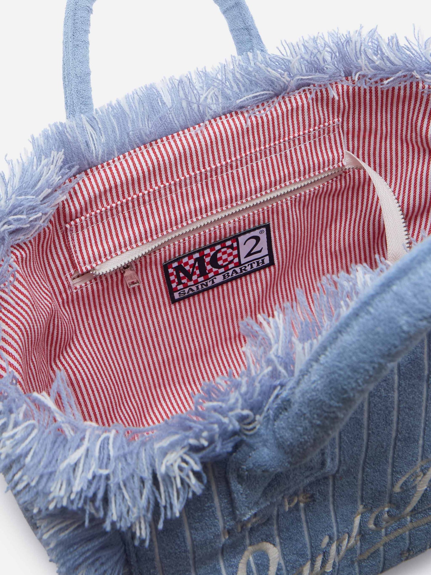 Terry effect striped Colette bag