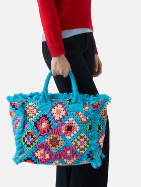 Colette türkisfarbene Häkelhandtasche