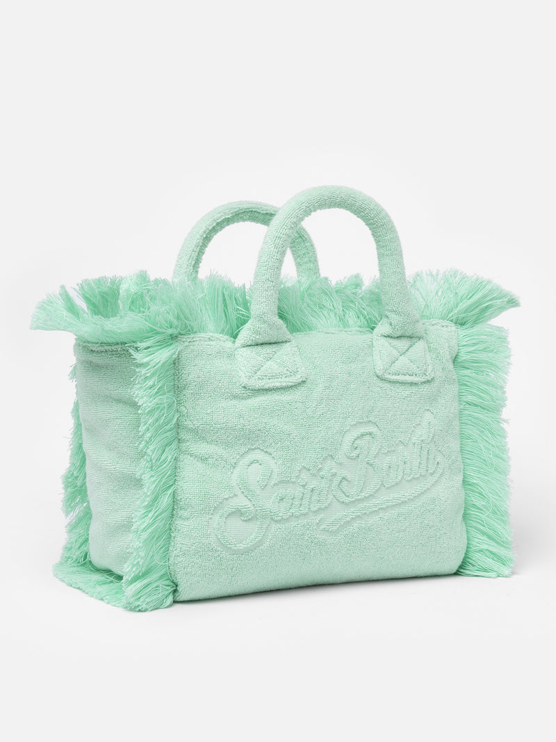 Sage green Colette Terry embossed handbag