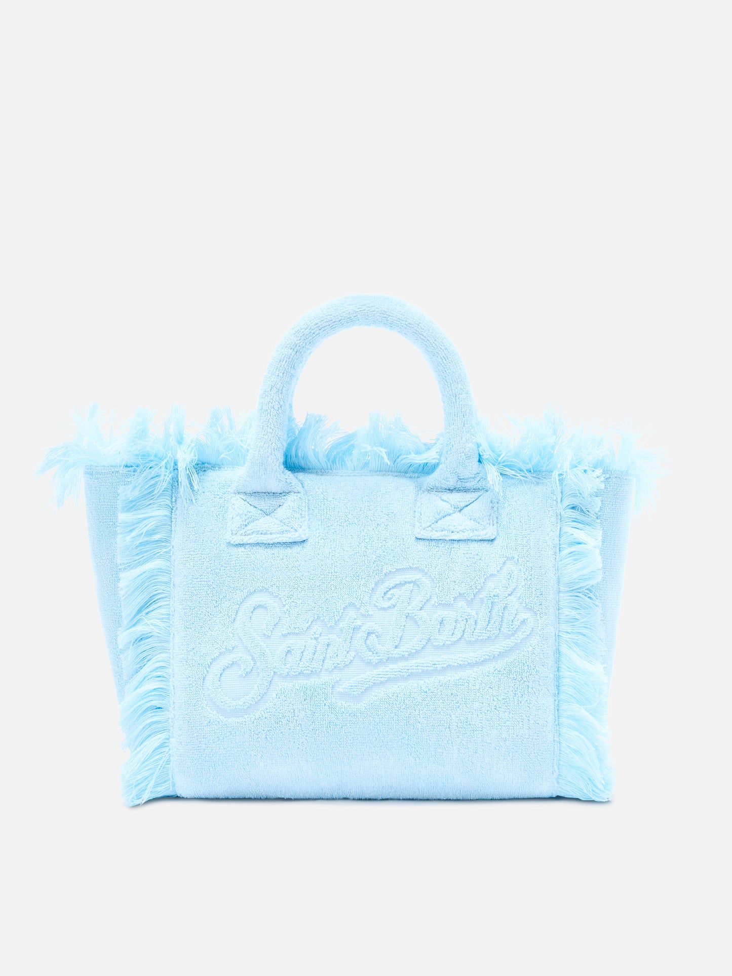 Hellblaue Colette Tasche in Unifarbe mit Frottee-Effekt 