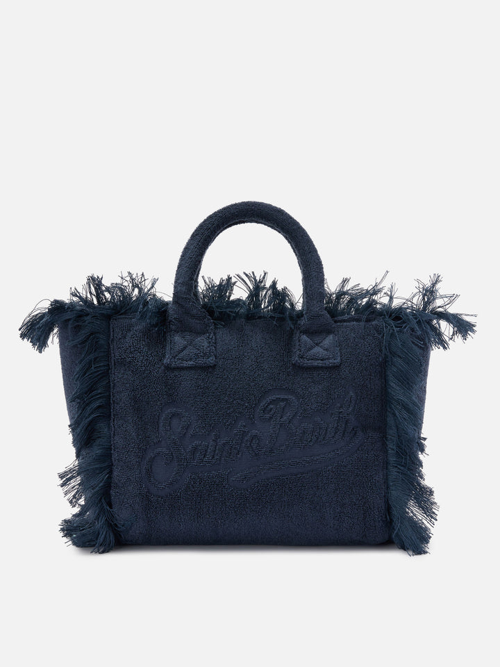 Blue solid color terry effect Colette bag