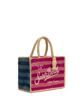 Colette Raffia Handtasche mehrfarbig gestreift mit Logo-Stickerei
