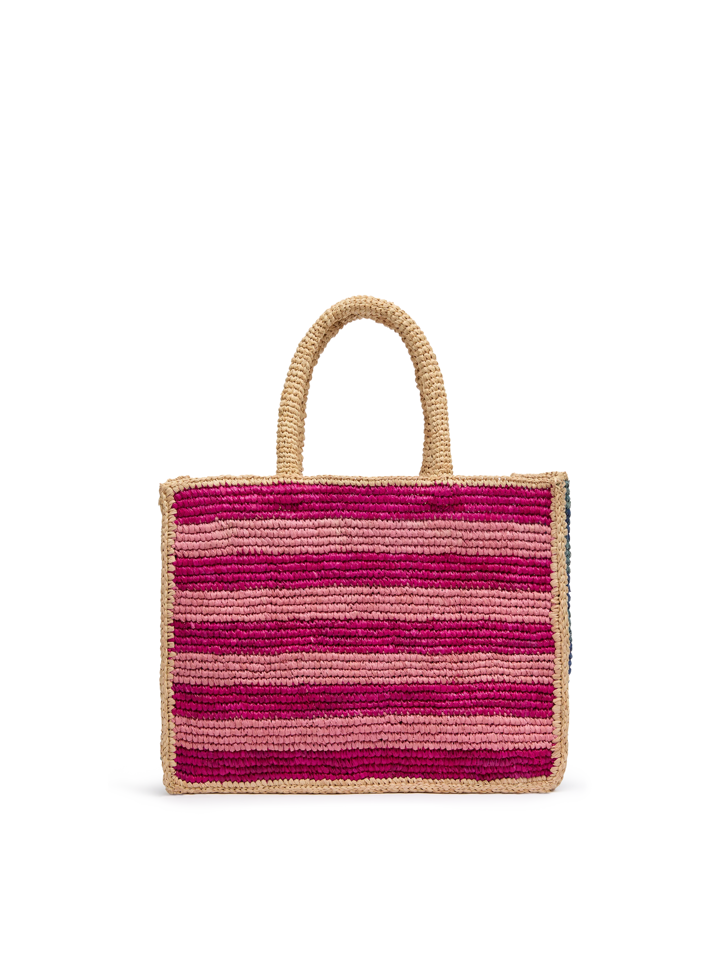 Colette Raffia Handtasche mehrfarbig gestreift mit Logo-Stickerei
