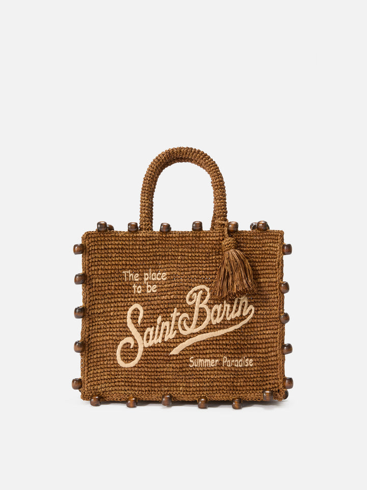 Colette Basttasche mit gesticktem Logo und aufgesetzten Perlen 