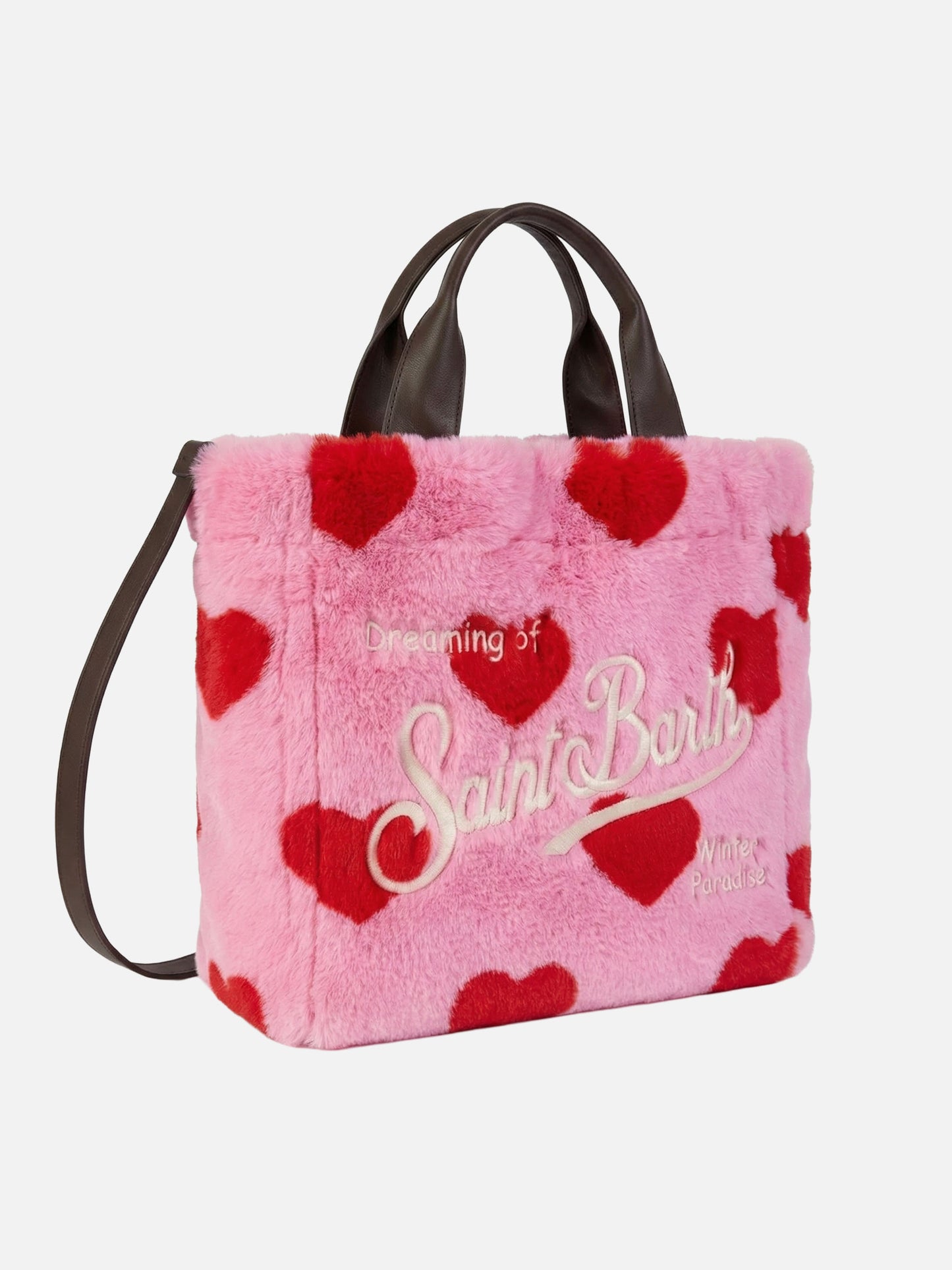 Borsa Colette Soft in pelliccia sintetica con cuori