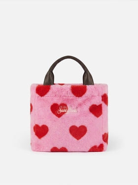 Borsa Colette Soft in pelliccia sintetica con cuori
