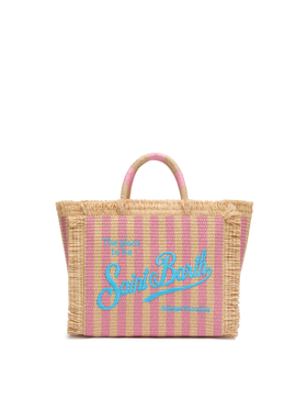 Colette Handtasche in Strohoptik mit Streifenprint