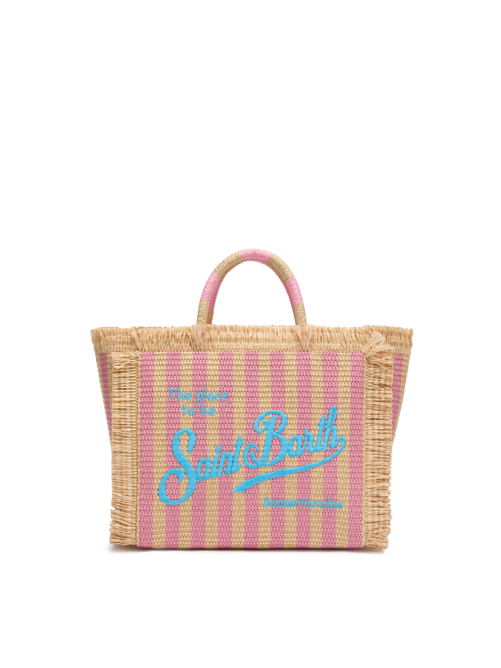 Colette Handtasche in Strohoptik mit Streifenprint