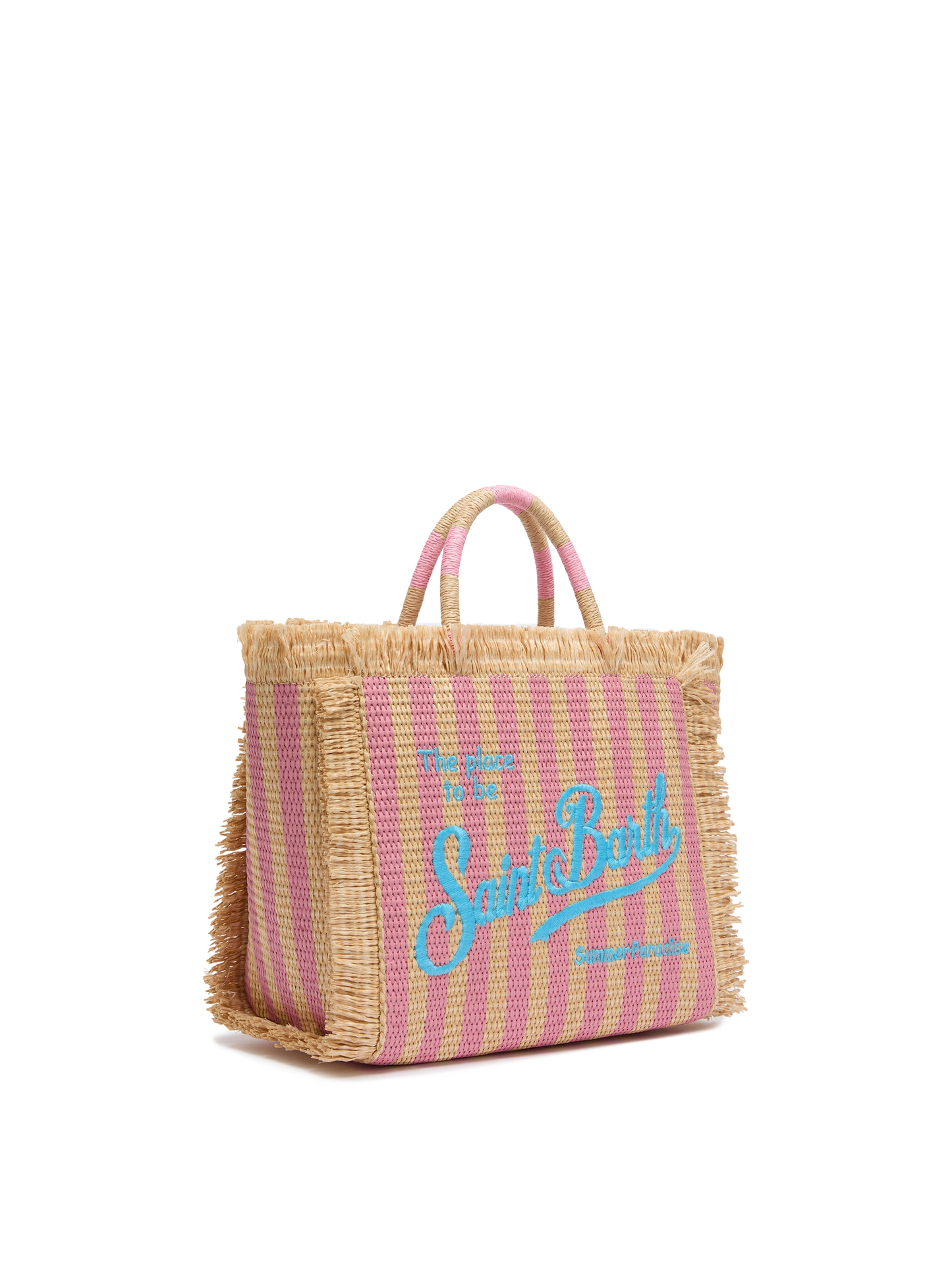 Colette Handtasche in Strohoptik mit Streifenprint