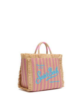 Colette Handtasche in Strohoptik mit Streifenprint