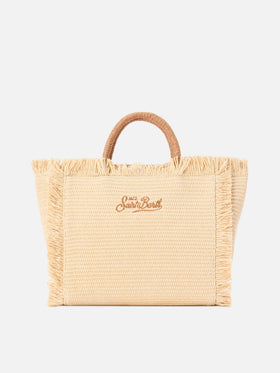 Colette straw effect bag with embroidered logo