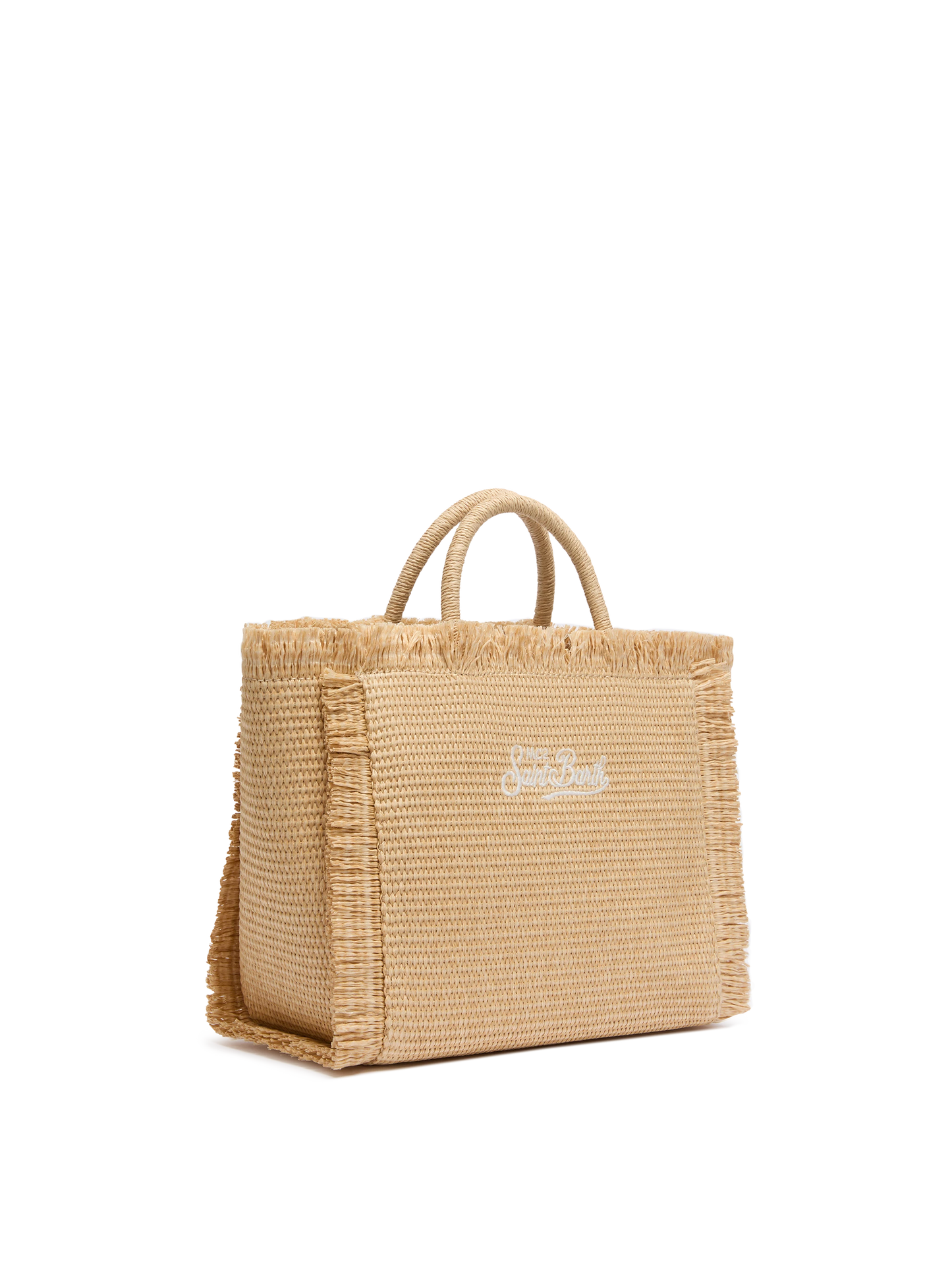 Colette – Handtasche in Strohoptik mit aufgesticktem kleinen Logo