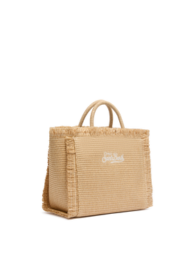 Colette – Handtasche in Strohoptik mit aufgesticktem kleinen Logo