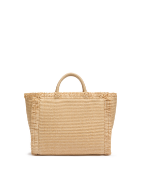 Colette – Handtasche in Strohoptik mit aufgesticktem kleinen Logo