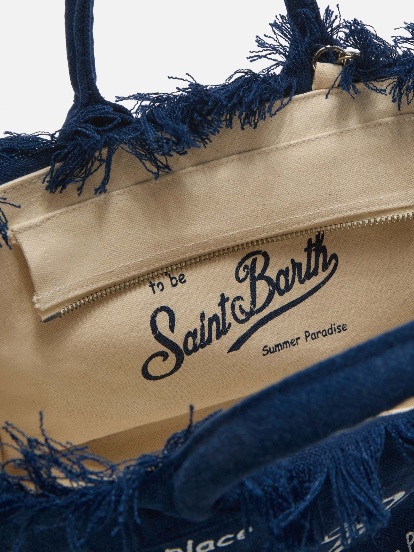 Blue solid color linen Colette bag