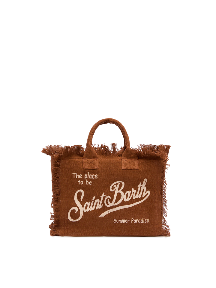 Borsa Colette in lino marrone