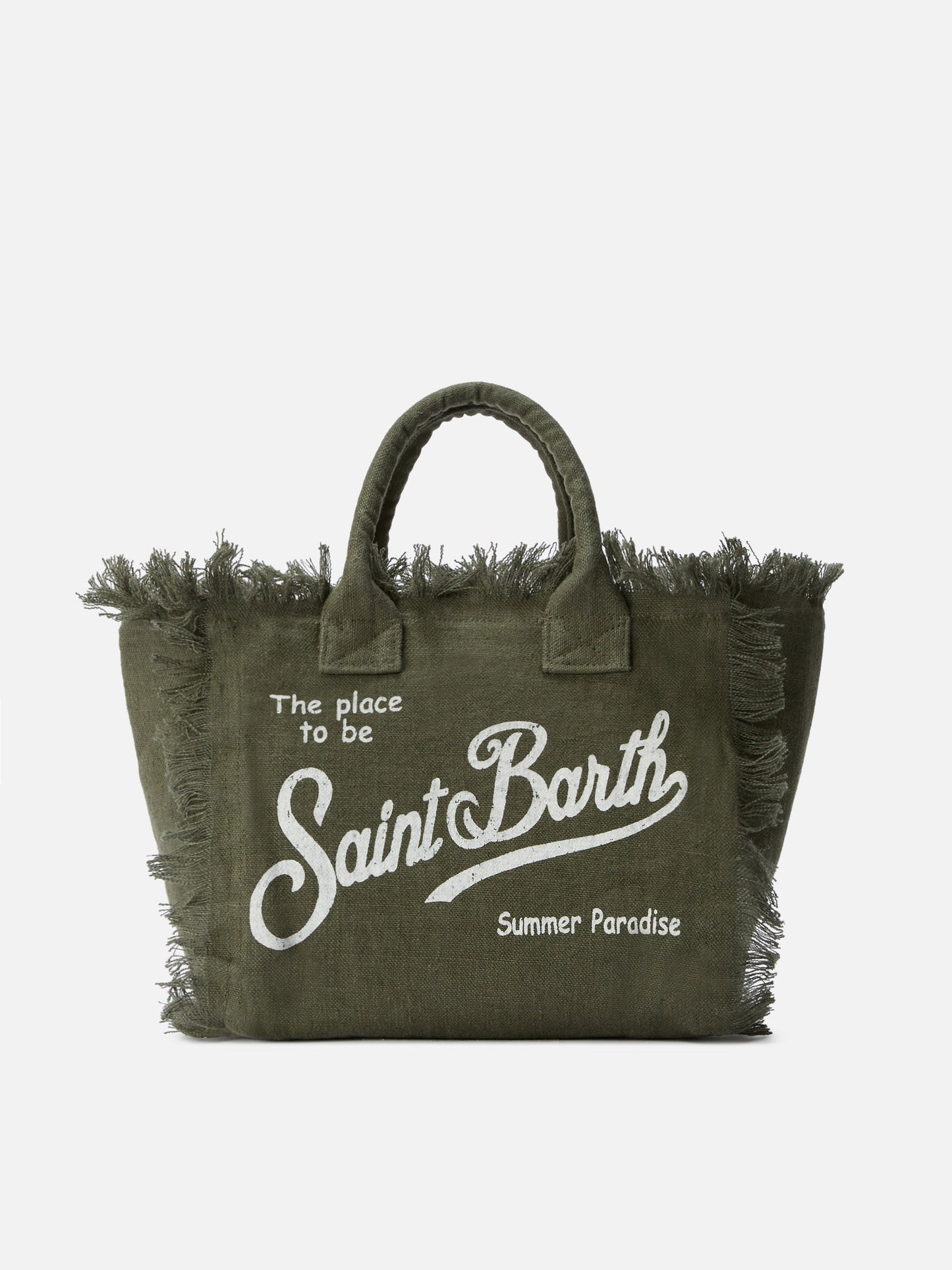 Borsa Colette in lino verde militare tinta unita
