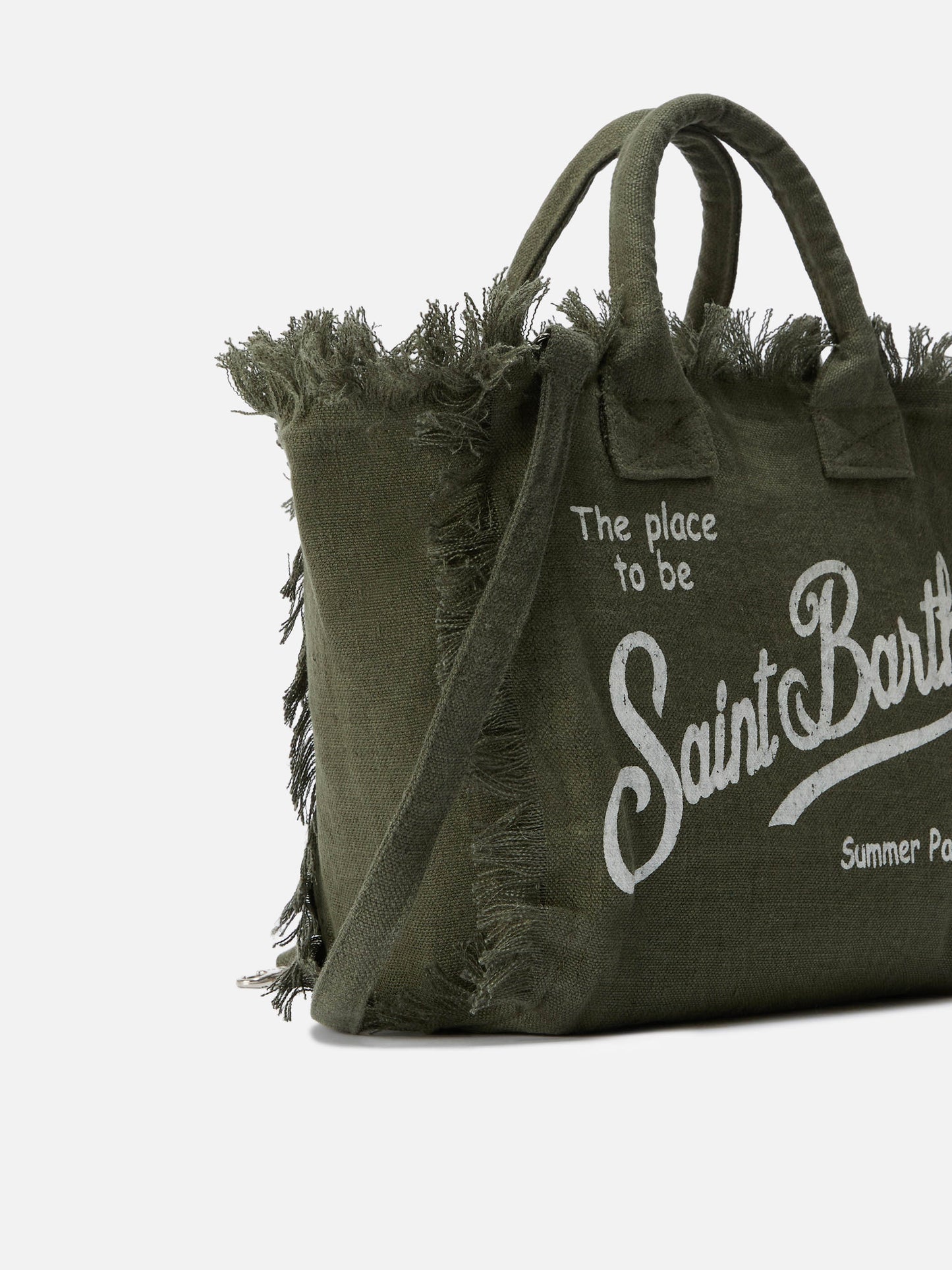 Borsa Colette in lino verde militare tinta unita