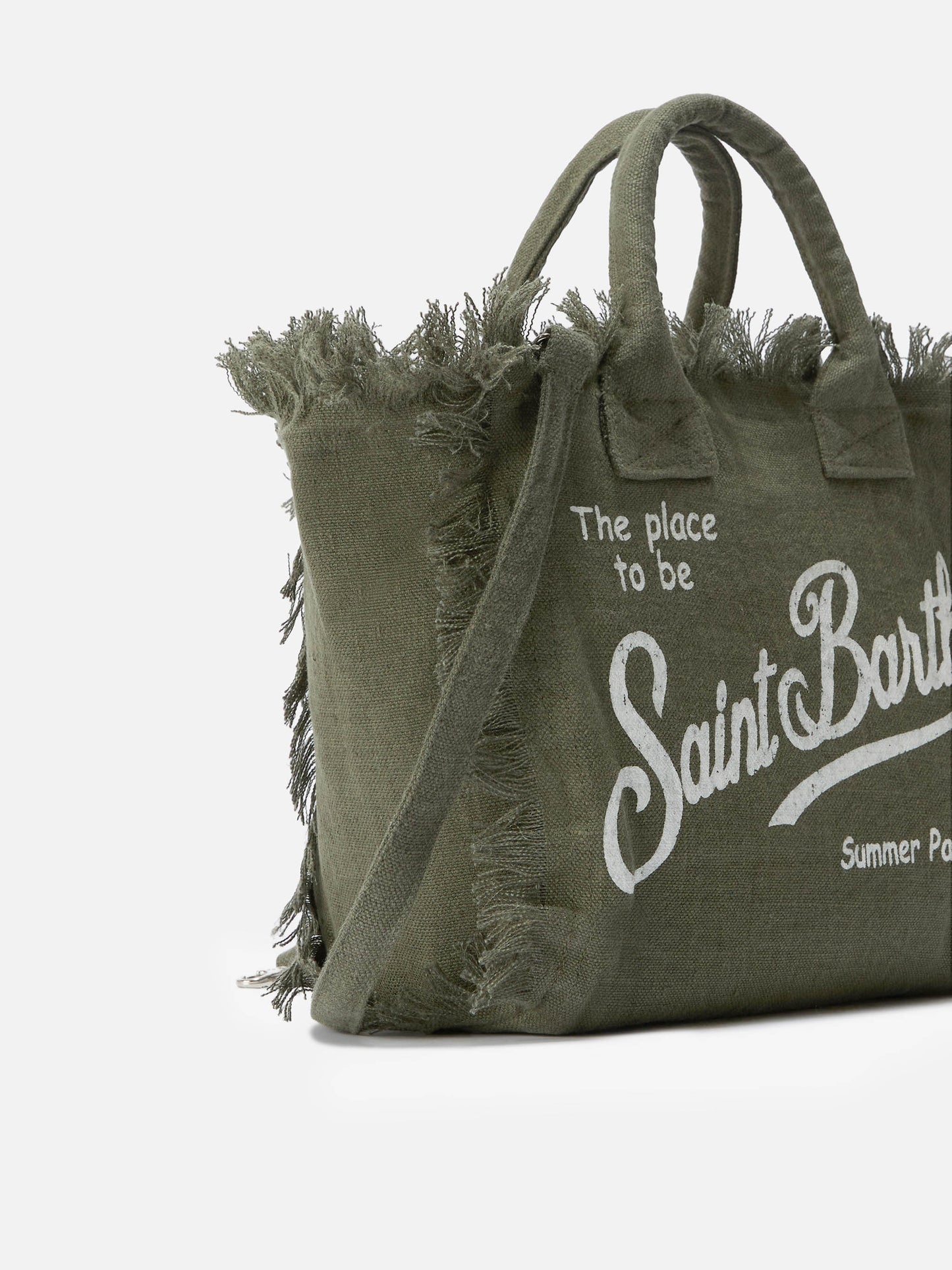 Military green solid color linen Colette bag