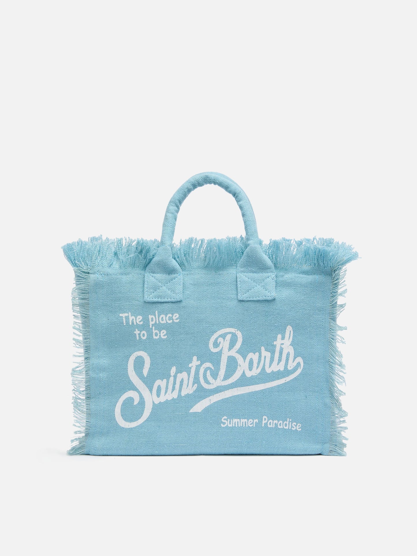Borsa Colette in lino azzurro